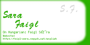 sara faigl business card